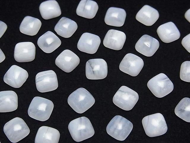 Blauer Spitzenachat AAA Quadratische Cabochon 6x6mm 4Stück