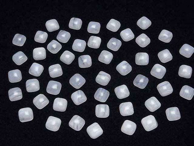 Blauer Spitzenachat AAA Quadratische Cabochon 6x6mm 4Stück