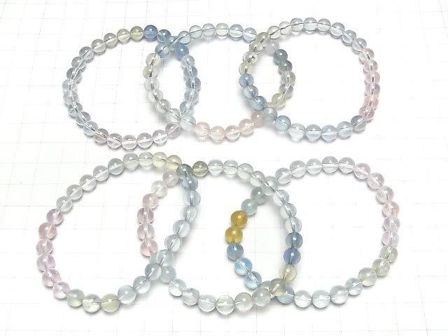 Berylmix (Multicolor Aquamarin) AAA Rund 6.5mm Armband