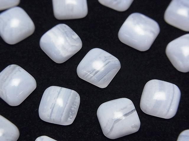 Blue Lace Agate AAA Square Cabochon 8x8mm 4pcs