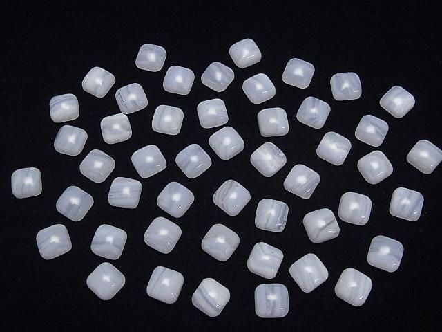 Blauer Spitzenachat AAA Quadratische Cabochon 8x8mm 4Stück