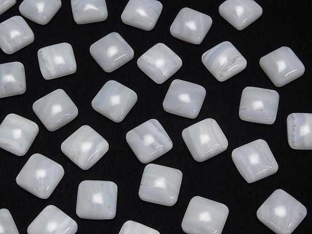 Blauer Spitzenachat AA++ Quadratische Cabochon 10x10mm 2Stück
