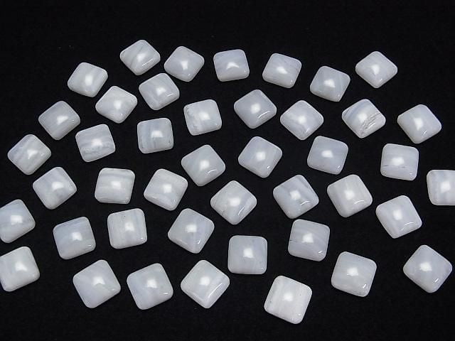 Blauer Spitzenachat AA++ Quadratische Cabochon 10x10mm 2Stück