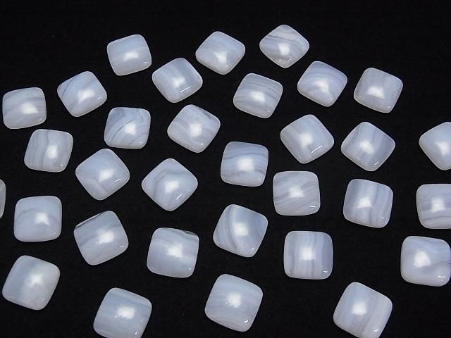 Blauer Spitzenachat AAA Quadratische Cabochon 12x12mm 2Stück