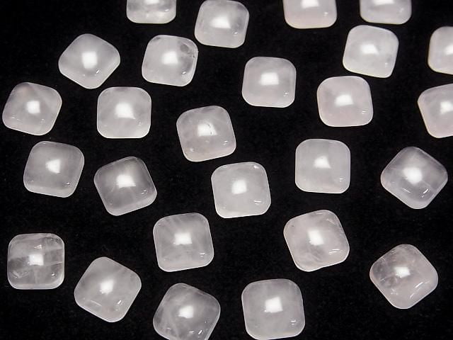 Rosenquarz AA++ quadratischer Cabochon 8x8mm 5 Stück