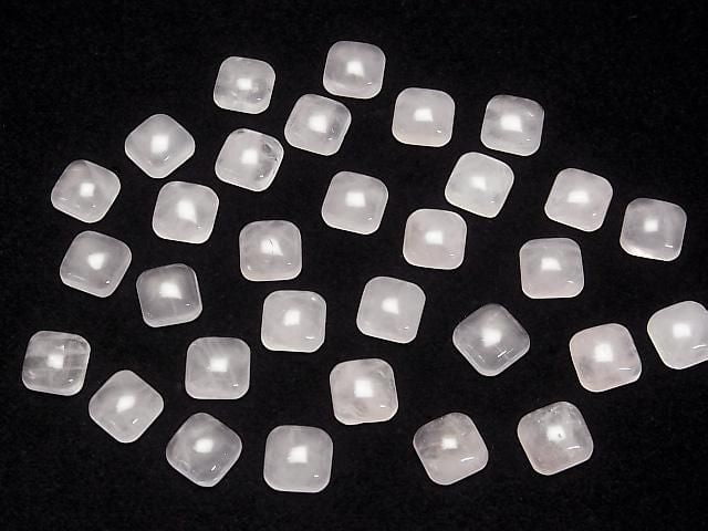 Rosenquarz AA++ quadratischer Cabochon 8x8mm 5 Stück