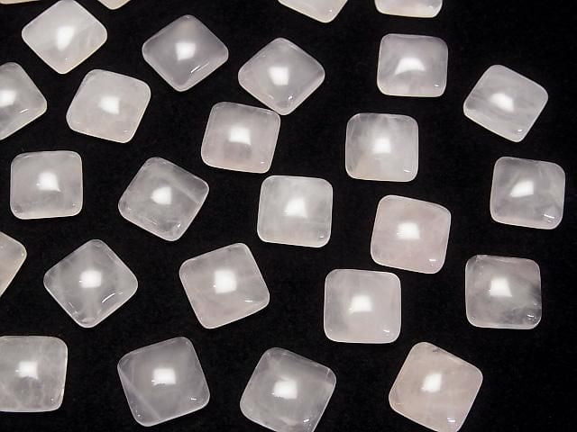 Rosenquarz AA++ quadratischer Cabochon 10x10mm 5 Stück