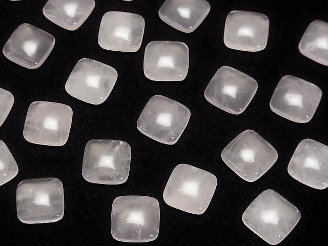 Rosenquarz AA++ quadratischer Cabochon 12x12mm 3 Stück