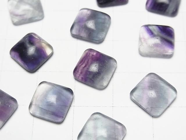 Multicolor Fluorite AA++ Square Cabochon 10x10mm 5pcs