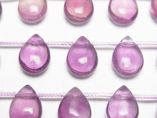 Purple Fluorite AAA- Pear shape (Smooth) 14x10mm 1strand beads (aprx.7inch/18cm)