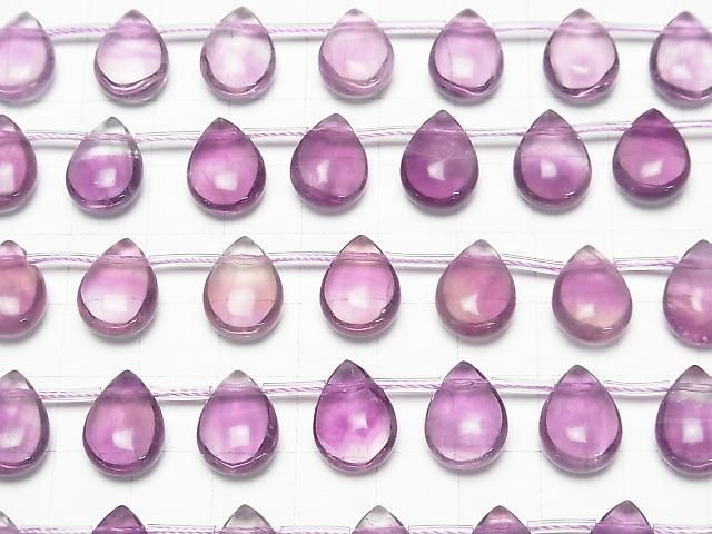 Lila Fluorit AAA- Birnenform (glatt) 14x10mm 1 Strang Perlen (ca. 7 Zoll/18 cm)