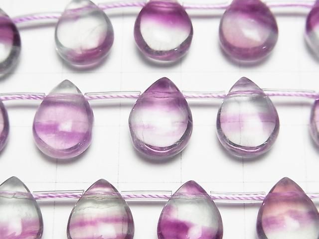 Purple Fluorite AAA- Pear shape (Smooth) 14x10mm 1strand beads (aprx.7inch/18cm)