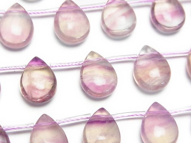 Multicolor Fluorite AA++ Pear shape (Smooth) 14x10mm 1strand beads (aprx.7inch/18cm)
