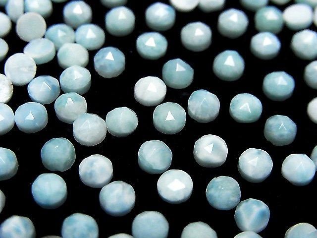 Larimar Pectolite AA+ Round Rose Cut 4x4mm 5pcs