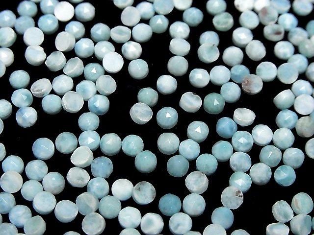 Larimar Pektolith AA+ runder Rosenschliff 4x4mm 5 Stück