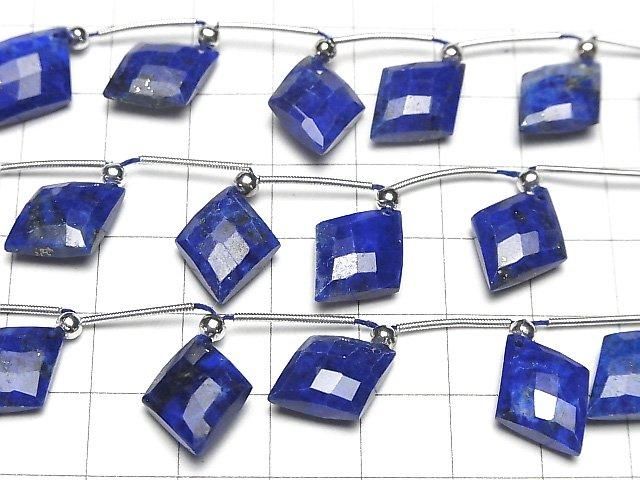 Lapislazuli AA++ Diamantform 16x12mm halb oder 1 Strang Perlen (8 Stück)