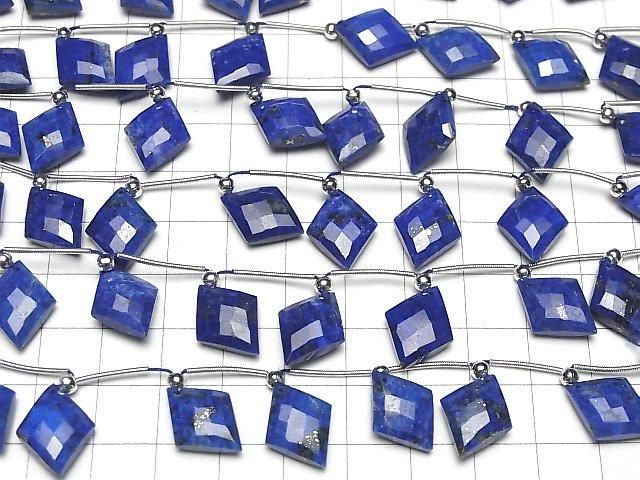 Lapislazuli AA++ Diamantform 16x12mm halb oder 1 Strang Perlen (8 Stück)
