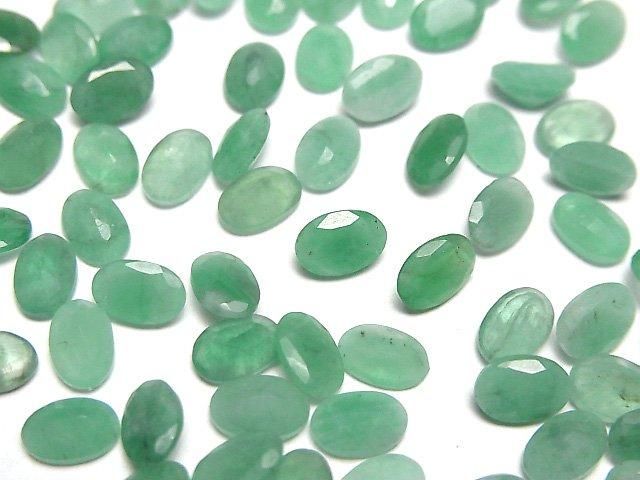 Émeraude AA+ Pierre non montée Ovale Facettée 6x4mm 2p.