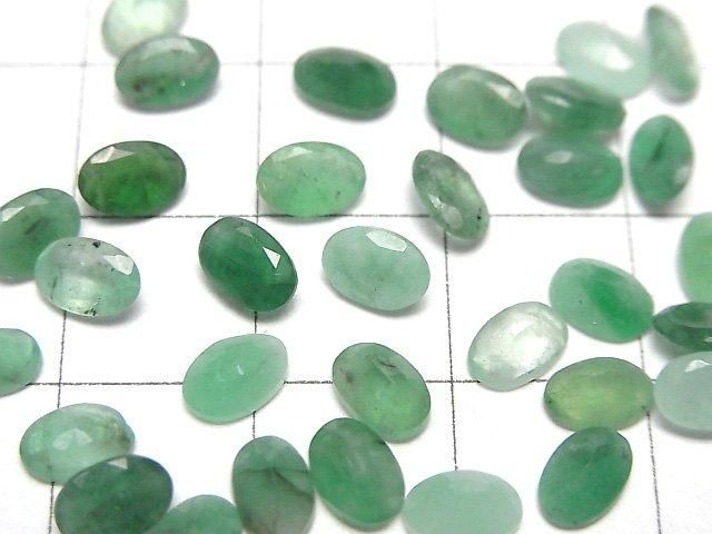 Émeraude AA+ Pierre non montée Ovale Facettée 6x4mm 2p.