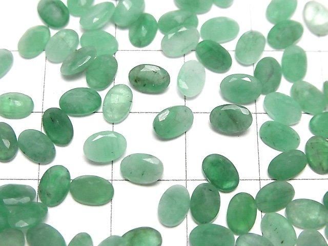 Émeraude AA+ Pierre non montée Ovale Facettée 6x4mm 2p.