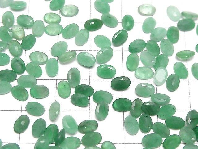 Émeraude AA+ Pierre non montée Ovale Facettée 6x4mm 2p.