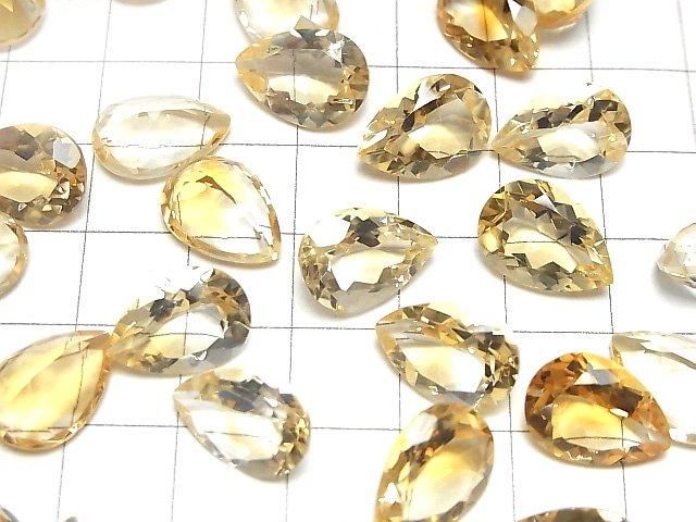 Hochwertiger Citrin AAA Lose Stein Birnenform Facettiert 14x10mm 2 Stück
