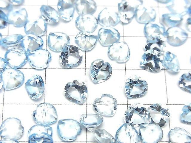 Hochwertiger Himmelblauer Topas AAA Lose Stein Herzschliff 6x6mm 5 Stück