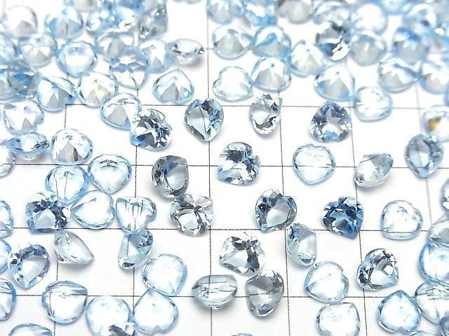 Hochwertiger Himmelblauer Topas AAA Lose Stein Herzschliff 6x6mm 5 Stück