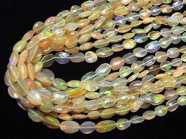 Hochwertiger Äthiopischer Opal AAA- Flach Facettiert Nugget halb oder 1 Strang Perlen (ca. 15 Zoll/37 cm)