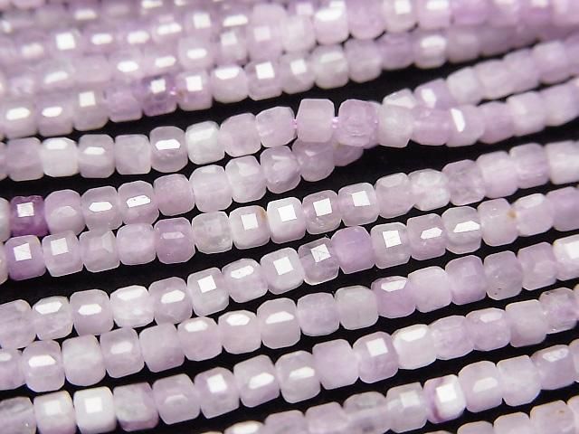 High Quality! Kunzite AA++ Cube Shape 2.5x2.5x2.5mm 1strand beads (aprx.15inch/37cm)