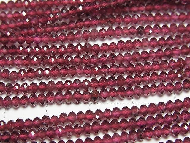 High Quality! Mozambique Garnet AAA Faceted Button Rondelle 3x3x2mm 1strand beads (aprx.15inch/37cm)