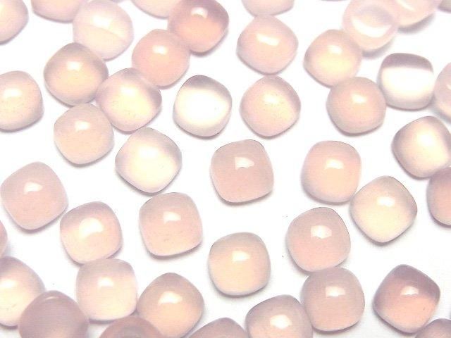 Pink Chalcedony AAA Square Cabochon 6x6mm 5pcs