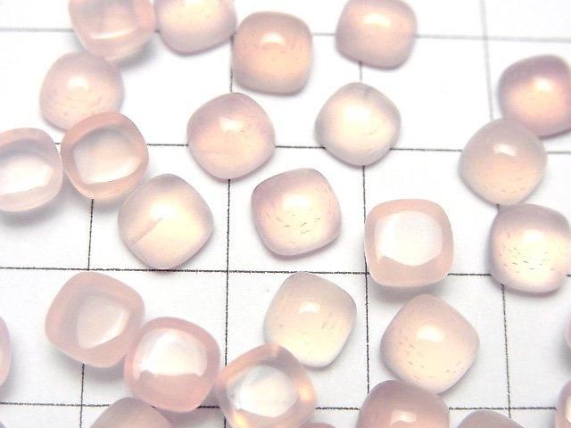 Pink Chalcedony AAA Square Cabochon 6x6mm 5pcs