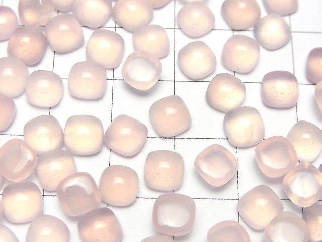 Rosa Chalcedon AAA Quadrat Cabochon 6x6mm 5 Stück