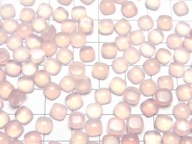 Rosa Chalcedon AAA Quadrat Cabochon 6x6mm 5 Stück