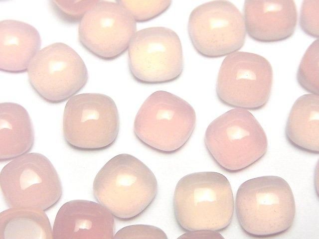 Pink Chalcedony AAA Square Cabochon 8x8mm 3pcs
