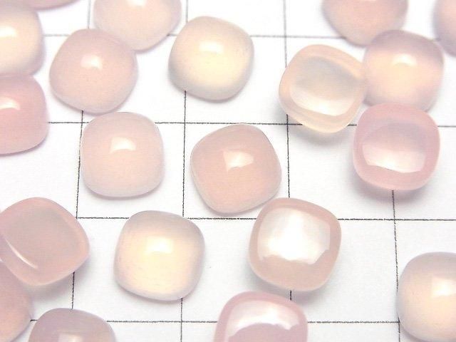 Pink Chalcedony AAA Square Cabochon 8x8mm 3pcs
