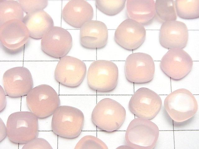 Rosa Chalcedon AAA Quadrat Cabochon 8x8mm 3Stück