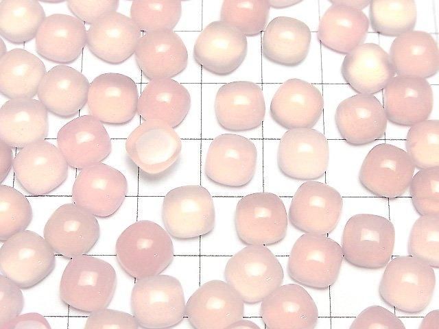 Rosa Chalcedon AAA Quadrat Cabochon 8x8mm 3Stück