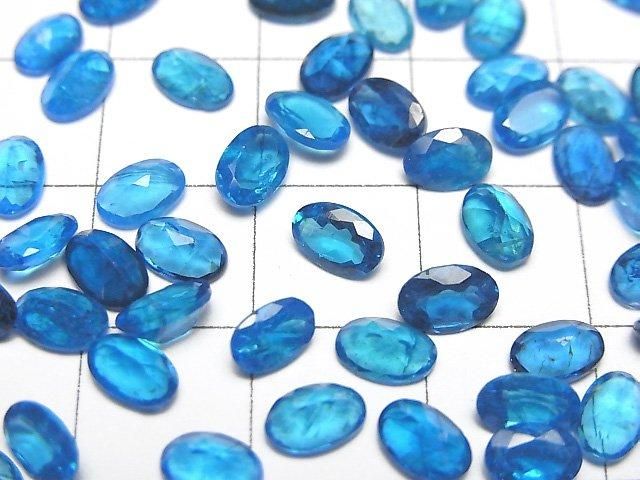 High Quality Neon Blue Apatite AAA- Loose stone Oval Faceted 6x4mm 2pcs
