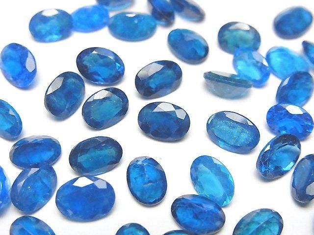 High Quality Neon Blue Apatite AAA- Loose stone Oval Faceted Size Mix 2pcs