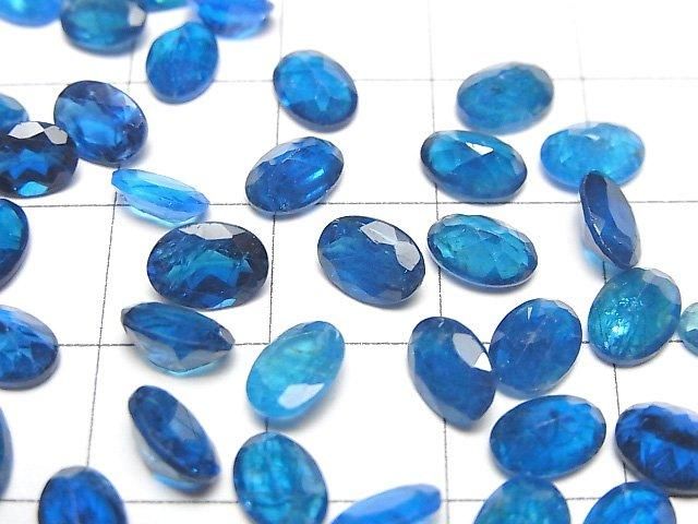 High Quality Neon Blue Apatite AAA- Loose stone Oval Faceted Size Mix 2pcs