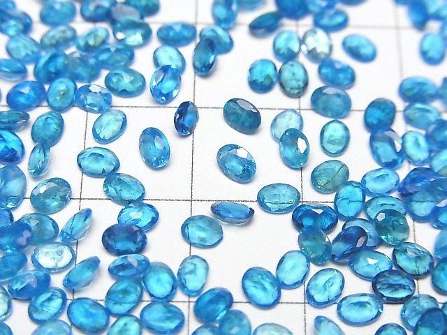 High Quality Neon Blue Apatite AAA- Loose stone Oval Faceted 4x3mm 5pcs