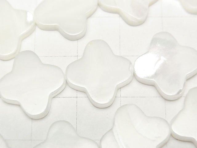 Mother of Pearl MOP White Flower Motif 16x16mm 1strand beads (aprx.15inch/36cm)