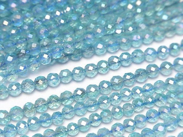 High Quality! Light Blue Flash Crystal Faceted Round 3mm 1strand beads (aprx.14inch/34cm)