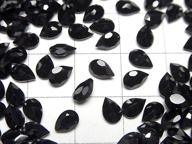 High Quality Black Spinel AAA Loose stone Pear shape Faceted 6x4mm 10pcs