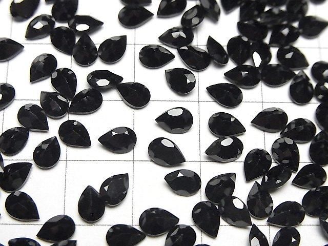 Hochwertiger schwarzer Spinell AAA lose Steine Birnenform facettiert 6x4mm 10 Stück