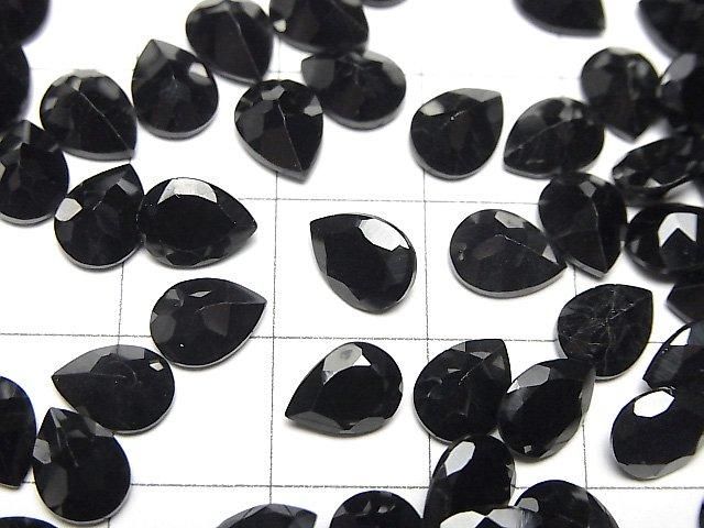 高品質黑色尖晶石 AAA 級梨形刻面裸石 8x6mm 5顆