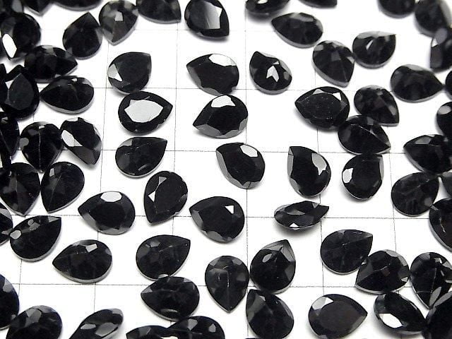 高品質黑色尖晶石 AAA 級梨形刻面裸石 8x6mm 5顆
