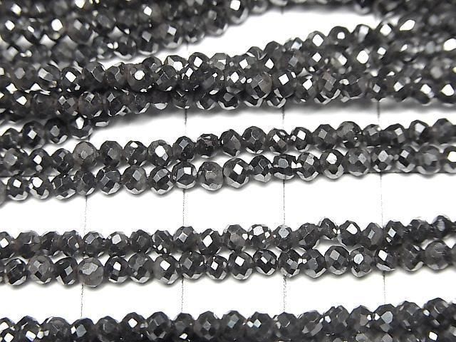 Magnetic! Hematite Rough Faceted Round 3mm 1strand beads (aprx.14inch/35cm)High Quality!
